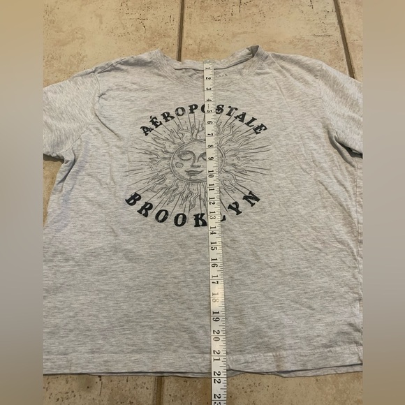 💜 Aeropostale Brooklyn Sun Graphic T-shirt - Gray - Women's/Unisex Size L/G - Picture 5 of 5